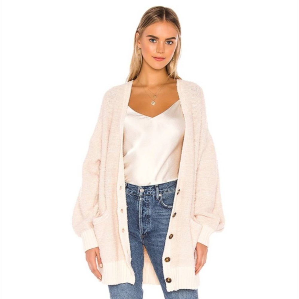 NWOT Free People Snow Drop Oversized Cardigan
